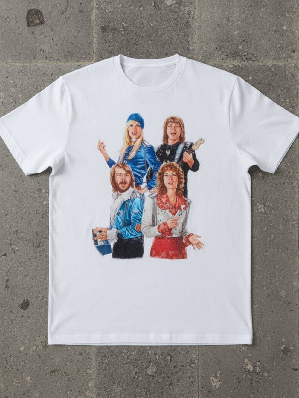 Vintage ABBA Graphic T-Shirt | Retro 70s Pop Music Band Tee | White Unisex Shirt
